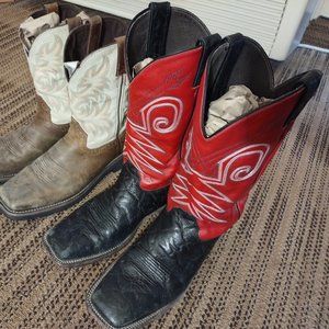 Justin Bent Rail Western Boot w/ Black Wildebeest